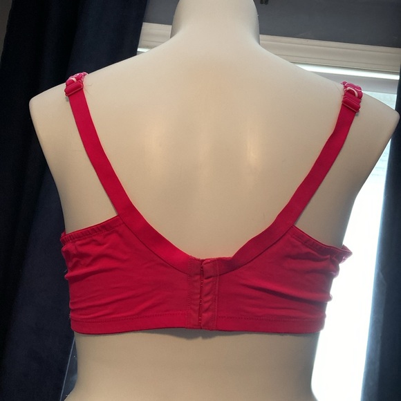 Cacique pink w/hearts padded underwire four hook closure bra size 44DD - Picture 4 of 6